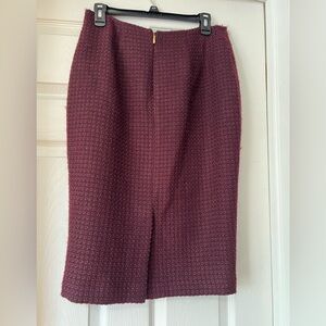 DONNAKARAN New York wool skirt, burgundy